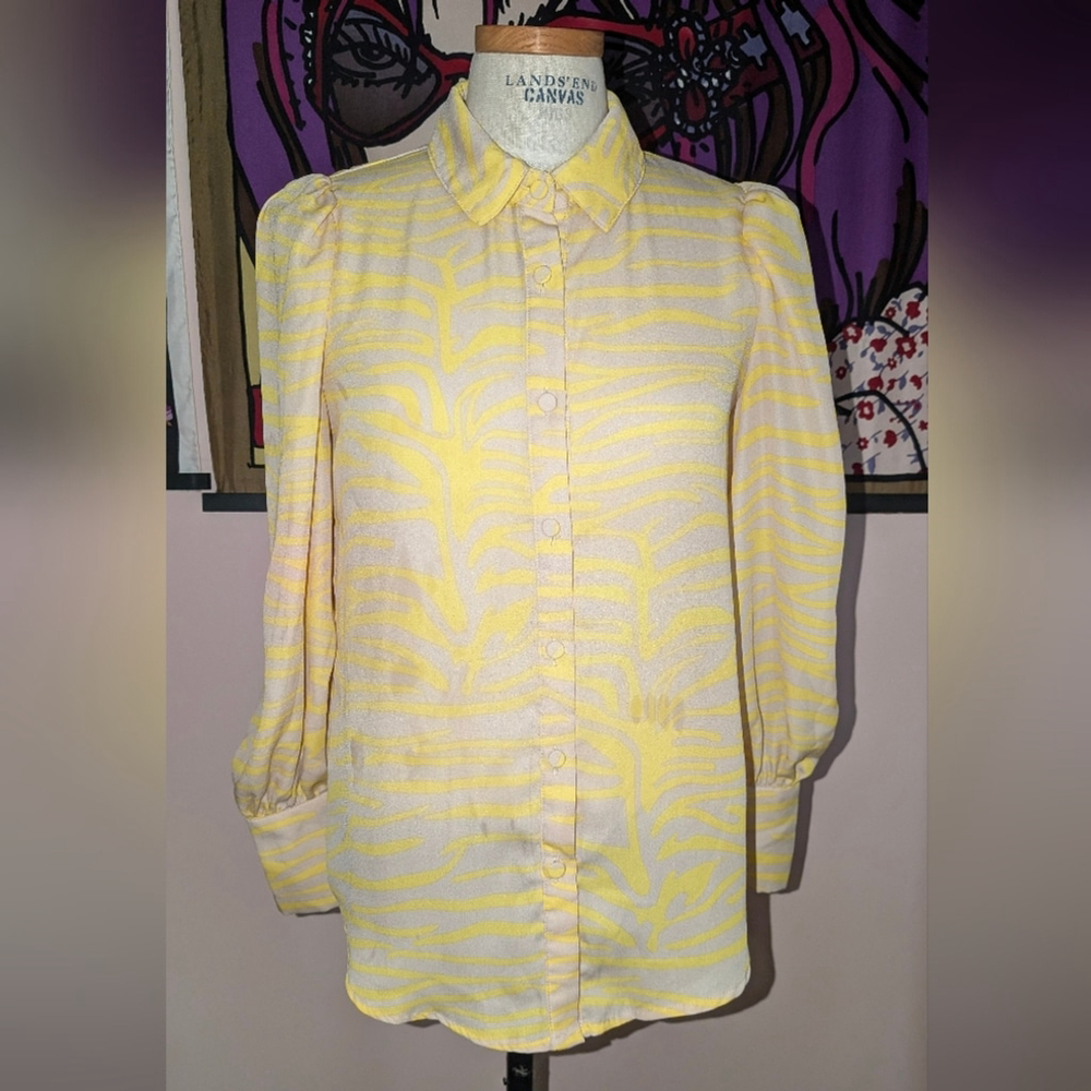 BTFBM Women's Yellow Button Down Shirt